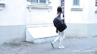 A cute girl met a stranger in the fake hostel and got fucked