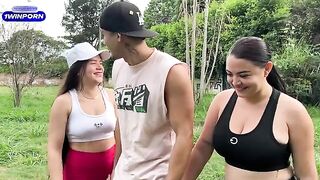 Girlfriends get fucked by stranger in the park for cash, an intense scene