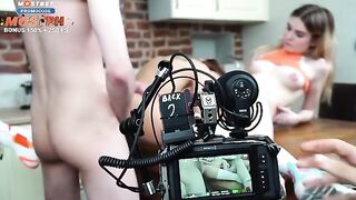 Behind the Scenes: Tender FFM threesome action and Russian porn insights