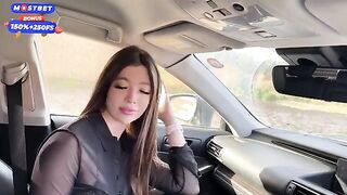 A girl was crazy about cars and got intimate with her ex in a risky spot