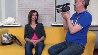 Brunette teen gets fucked on casting by a fake agent