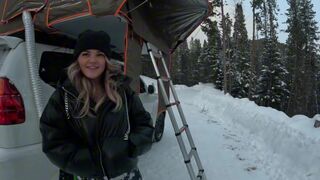 Girl seduced a stranger in her tent while her girlfriend was asleep, camping