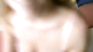 A blowjob from a cute girl in glasses, captured in a steamy POV scene