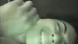 Sexual brunette has sex at home in the bedroom at night