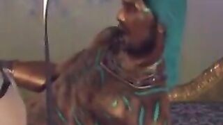 A brunette woman gets on a big dick and enjoys herself