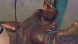 A brunette woman gets on a big dick and enjoys herself