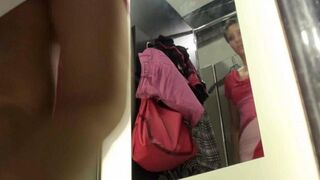 Spied on a girl in the locker room of the shop