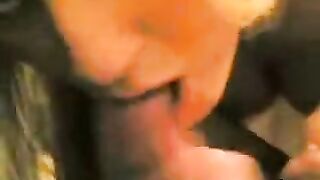A blonde girlfriend makes a stunning blowjob in a homemade video