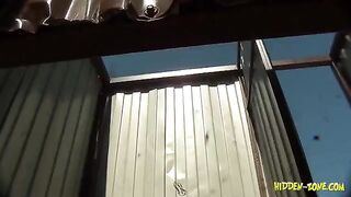 The camera is hidden in the beach cabin. A surprising intimate moment
