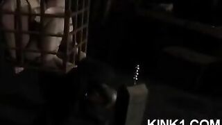 A slave in a cage is at the mercy of his master's will