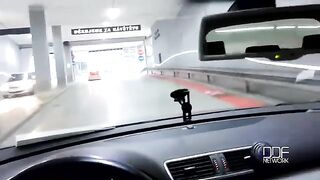 A blowjob in the car with a guy who doesn’t notice anything