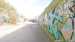 The man fucked a girl in public, right on the street
