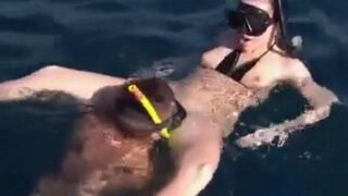 Underwater sex with aqualangists at the bottom of the sea