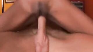 Skinny black chick loves riding BBC, here’s her favorite white cock to fuck