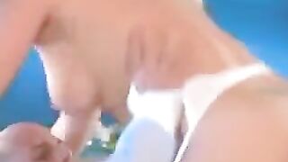 Hard and beautiful sex with a girl in white stockings