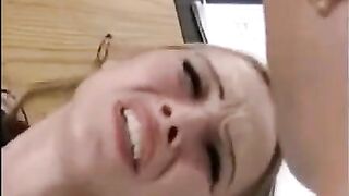 Girl is fucked by two hands with members at the same time