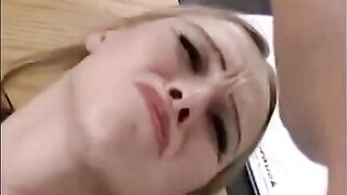 Girl is fucked by two hands with members at the same time