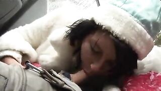 Two drunken Santa Claus guys fucked the Snow Maiden in a threesome