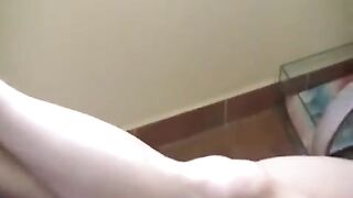 A naked sister got burned after smoking a cigarette