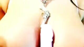 Hot brunette solo action with webcam show