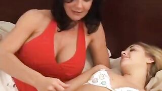 A young woman is having fun with her mature lesbian friend