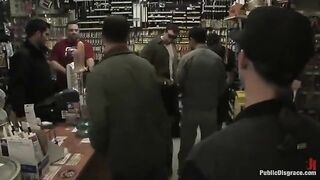 A girl was roughly fucked right in the shop