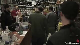 A girl was roughly fucked right in the shop