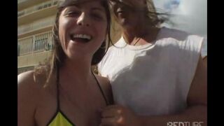 A girl was fucked after a bike ride, just like in the movies