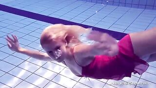 Helen went for a swim in the pool without any swimming suit