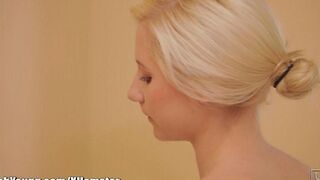 A tender body of a beautiful girl after showering