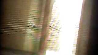 The camera is working properly. A girl is exercising naked
