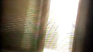 The camera is working properly. A girl is exercising naked
