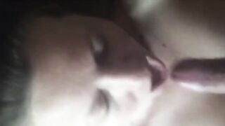 A beautiful woman sucks cock of her boyfriend at home in a steamy homemade scene