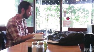 The young guy picked up Asian beauty in the cafe and fucked her hard