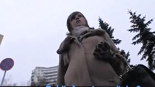 Girl from the street for some money does blowjob right on the sidewalk