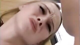 Cute fragile blonde gets her pussy smashed by fisting in a hot video
