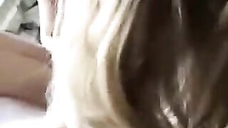 The pretty girl fucks with her boyfriend at home on the bed
