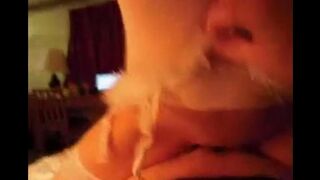 A wife, embodying the spirit of Snow Maiden, passionately takes on her husband in a steamy scene