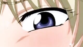 A guy peeps on a girl masturbating herself in hentai
