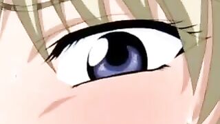 A guy peeps on a girl masturbating herself in hentai