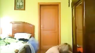 A peeping guy shoots sex of his girlfriend in her room