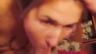 The guy finished right in the mouth of a sexy beauty