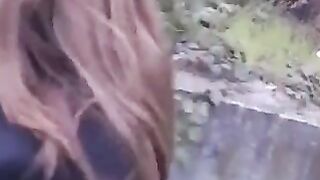 A girl is not shy to do a blowjob in public places