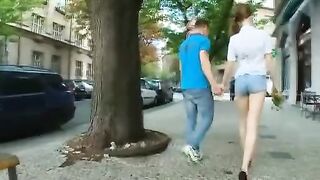 A cute girl woke up from a guy who had sex with her