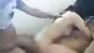Two young Asian boys fucked a home-made girl with their huge dicks