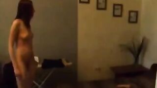 The sexy Russian is not embarrassed to fuck in the kitchen