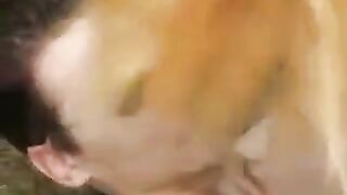 Cute baby got fucked in the park by a young guy