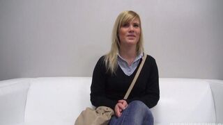 Czech girl of 25 makes a blowjob at the porn casting