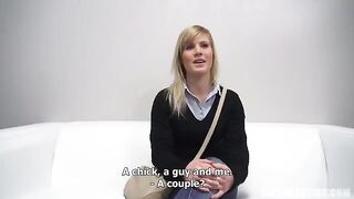 Czech girl of 25 makes a blowjob at the porn casting