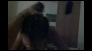The man did not press her against the wall and fucked her hard